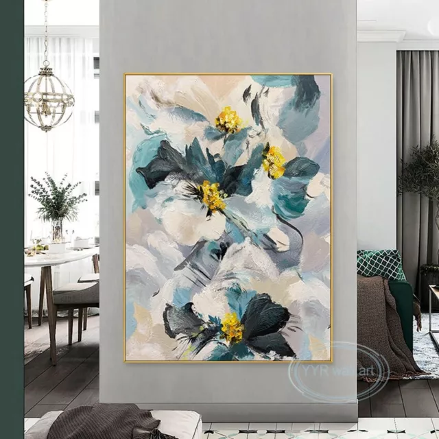 Handmade Oil Painting Abstract Floral Wall Art Home Decor Acrylic Canvas