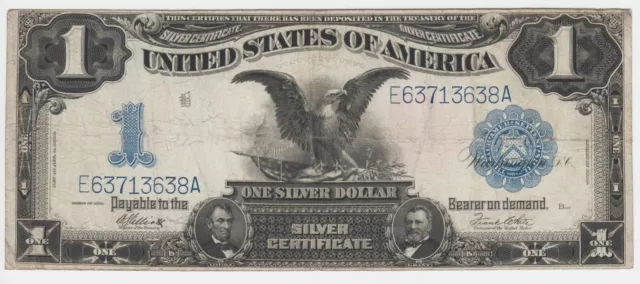 US $1 1899 Black Eagle Silver Certificate Elliott & White FR 236 pp B Nice VF