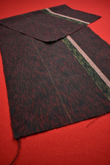 Vintage Japanese Kimono Fabric Wool Antique Boro Kusakizome Woven 37.4"/TG70/90