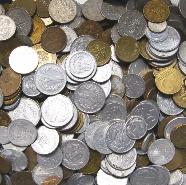 Konvolut Polen Kiloware - Münzen PRL 1949-1990 - Mischung 1 KILOGRAMM 1 Kg LOT