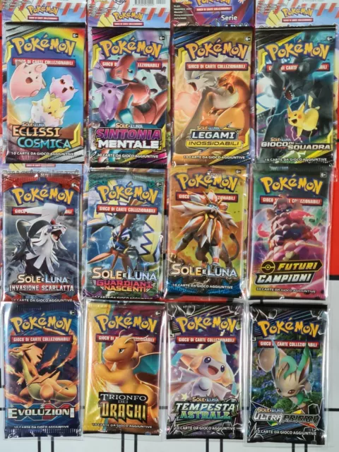 POKEMON BUSTINE SINGOLE VARIE ESPANSIONI SIGILLATE ITALIANO(leggere descrizione)