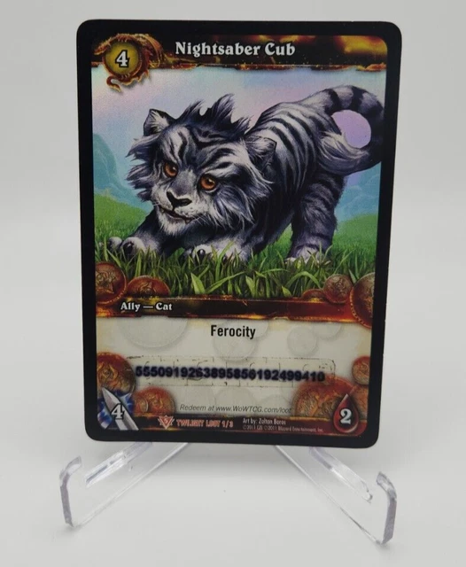 World of Warcraft - Nightsaber Cub Loot Card - WOW - Twilight - 1/3 - USED (3)