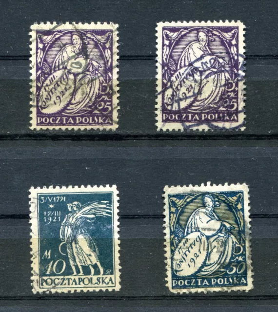 Briefmarken, Polen, Polska, Konstytucja, Fi.132,2x133,134, 1921, gebraucht