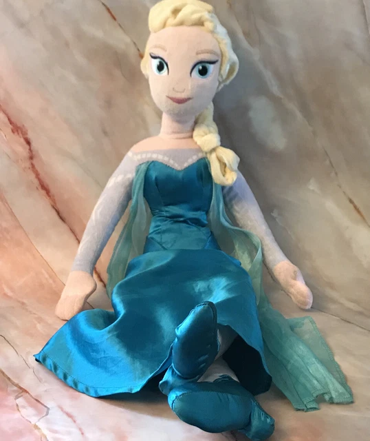 DISNEY STORE FROZEN Queen Elsa Doll Plush Soft Toy Stuffed Snowflake