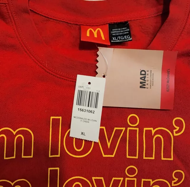 McDonalds Sweater Adult XL I'm Lovin It  Logo  Box Lunch Exclusive NWT 2