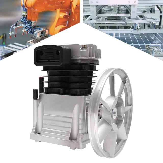 Compressor Assy Motor PISTON 3HP AIR Compressor Head Pump Motor Twin Cylinder With Silencer ...
