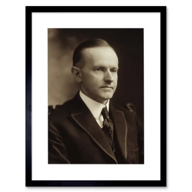 US President Calvin Coolidge Portrait Photo Framed Wall Art Print Picture 12X16