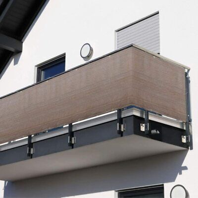 per recinzioni da Giardino con Occhielli e Cordoncino NAIZY HDPE Telo Oscurante per Balcone 75 x 600 cm, Grigio Balcone 