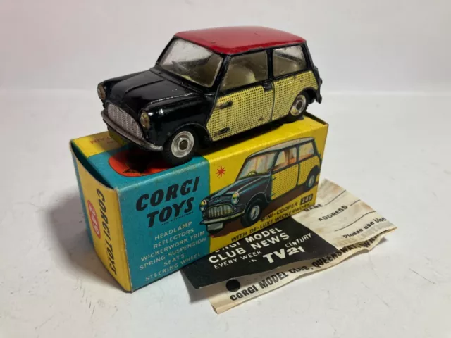 CORGI TOYS 249 Mini Cooper Luxury Wickerwork NMIB RARE