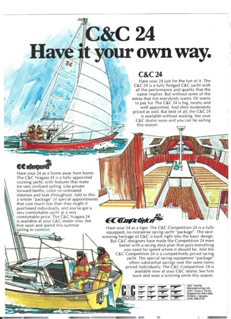 1976 C&C C & C 24 sailboat yacht boat ad