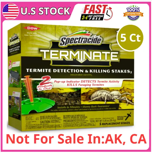 Terminate Termite Killing Stakes (5-Count) Trap Bait Insect Killer Bug Home Pest