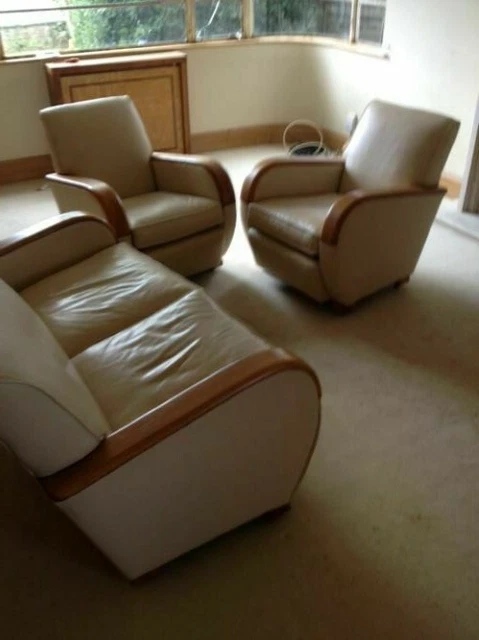 c1920s STREAM-LINE SUPERB ICONIC VINTAGE ART DECO 3 PIECE TANK SUITE 2