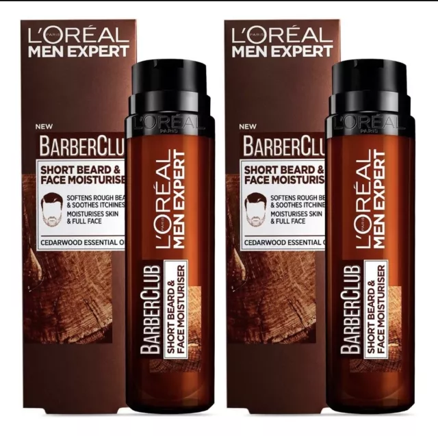 2x L'Oreal Men Expert Barber Club Short Beard & Face Moisturiser - 50 ml