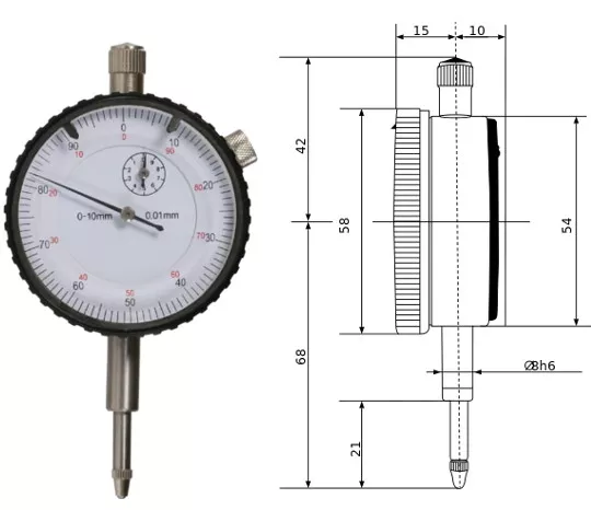 Magnet Messstativ mit mechanischer Zentralklemmung Uhrhalter + Messuhr 10 mm 2