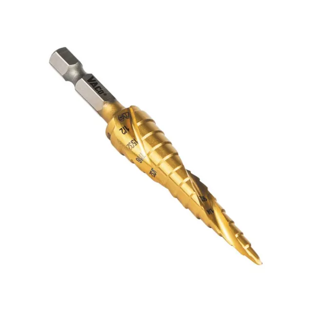 Klein Tools 25964 Step Drill Bit, 1/8-Inch to 1/2-Inch, VACO