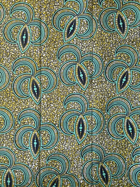 MAYNOWAX Pagne Wax Africain 100% Coton – Tissu Imprimé Original 2 Yards (180x120 Cm), Couleurs Vives & Résistantes