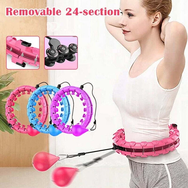 360 Degree Massage Hula Hoops For Adults Exercise Pink Counting 24+3