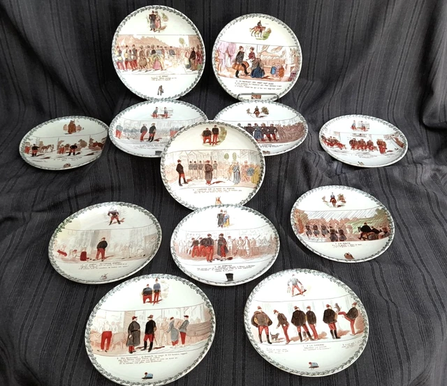 ASSIETTE PARLANTE MILITAIRE en faiences Terre de fer HB & Cie CHOISY LE