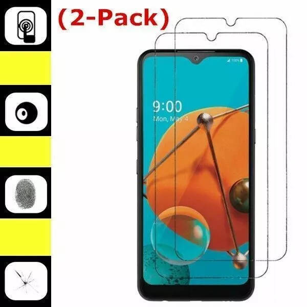 2 Pack Premium Real 9H Tempered Glass Screen Protector For LG K51