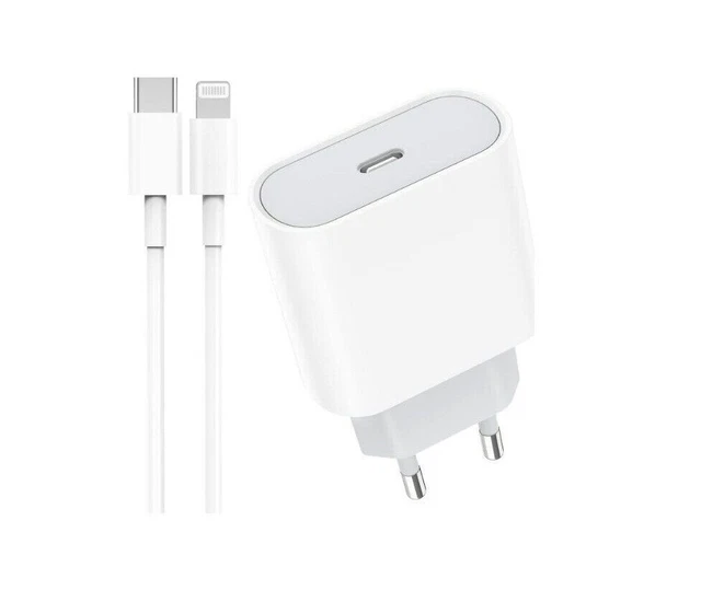 Chargeur rapide 20w + câble USB-C pour iPhone ( sauf le 15 )