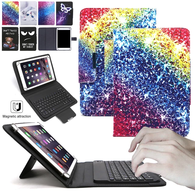 For Samsung Galaxy Tab A 10.1" SM-T515/T510 Printed Leather Case with Keyboard