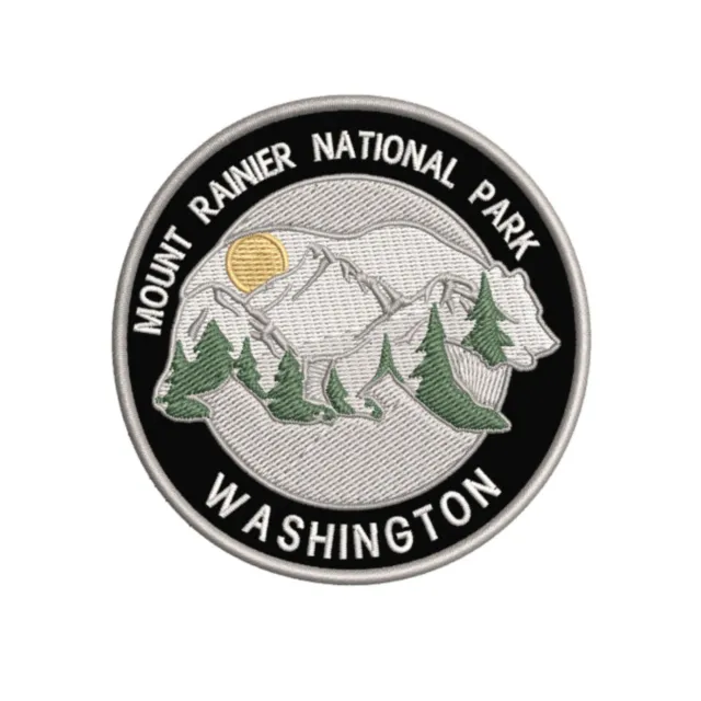 Mount Rainier National Park Embroidered 3.5" Patch Iron / Sew-On Applique