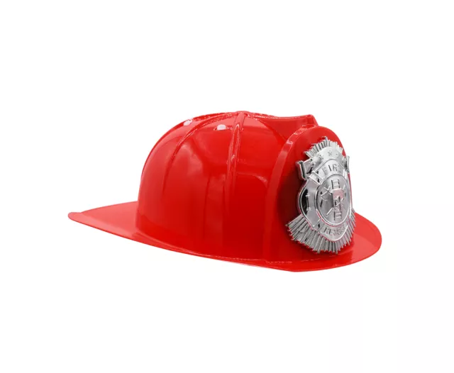 Child Deluxe Red Firefighter Helmet Costume Accessory Kids Fireman Hat Costume