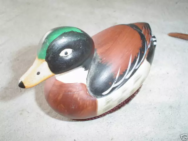 Hand Painted Vintage Ceramic Duck Decoy Figurine