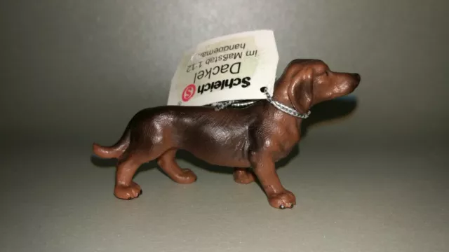 SCHLEICH Germany Dackel★Kurzhaardackel NEU mit orig SCHILD☆16308★Hund 1:12☆1994★