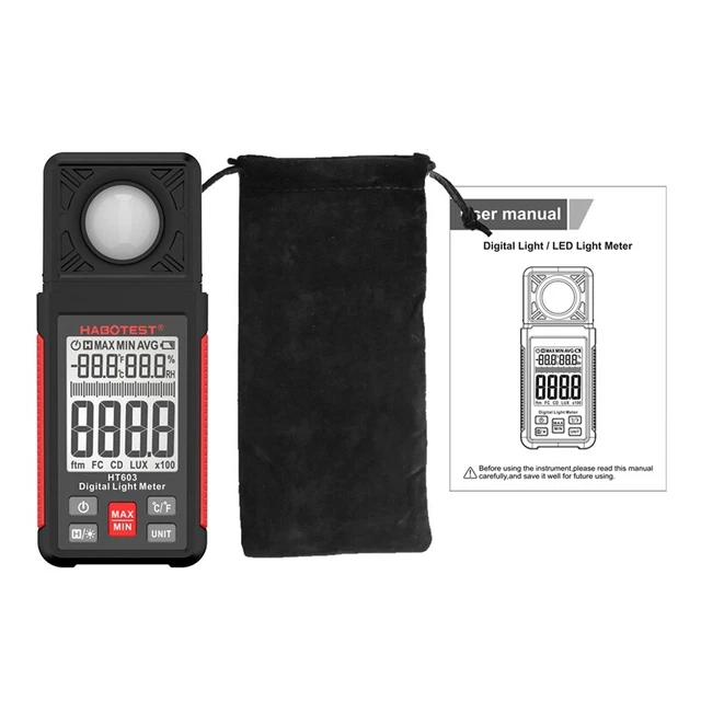 Misuratore di umidità e temperatura display LCD HT603 misuratore digitale luce Me Y2F2