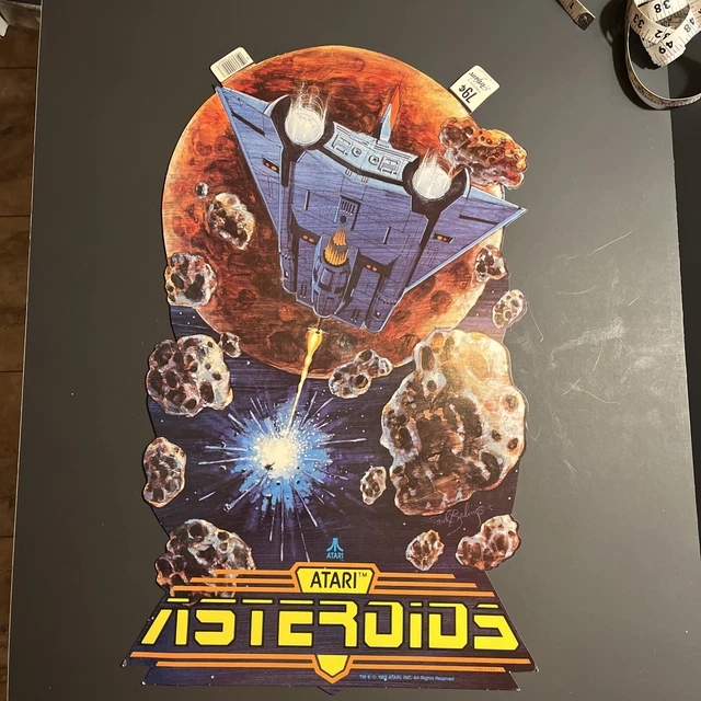 RARE Vintage 1982 Atari Cardboard Die Cut Astroids ARTFAIRE Double sided