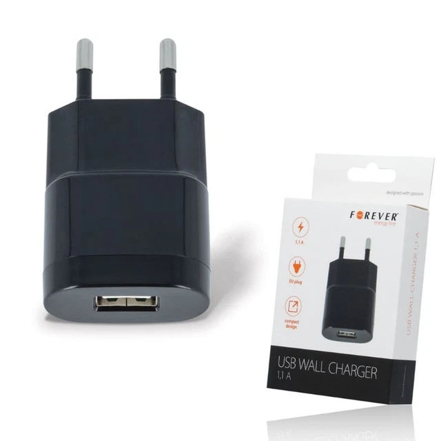 Forever - Chargeur USB 2A + Câble Type-C 2 Mètres Pour