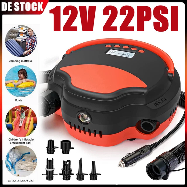 SUP PUMPE 22PSI Hochdruck Elektrische Luftpumpe 12V Stand Up Paddle