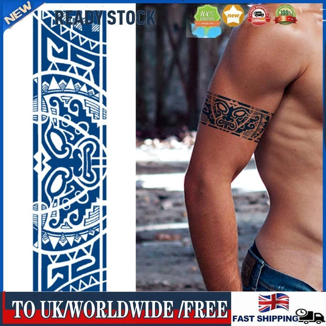 4PCS Waterproof Armband Semi Permanent Tattoo Sticker for Women Men (240x63mm)