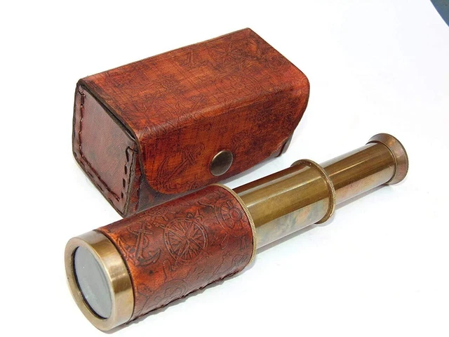 15,2 Cm Messing-Teleskop – Handgefertigt, Mit Holzkiste, Für Dekoration & Beobachtung