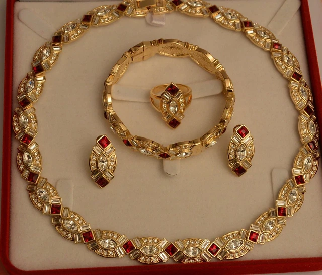 Dolly-Bijoux Fantaisie Parure 2en1 Grand Soleil de Diamant Cz Bleu