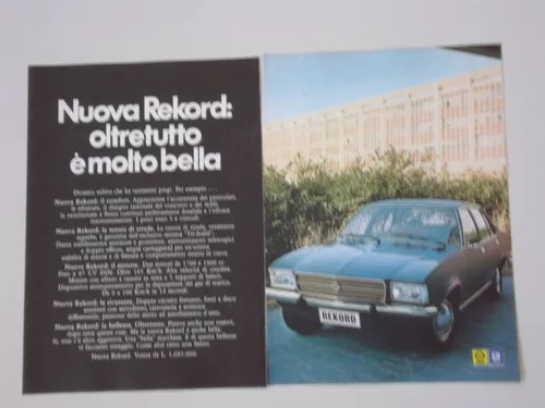 advertising Pubblicità 1972 OPEL REKORD