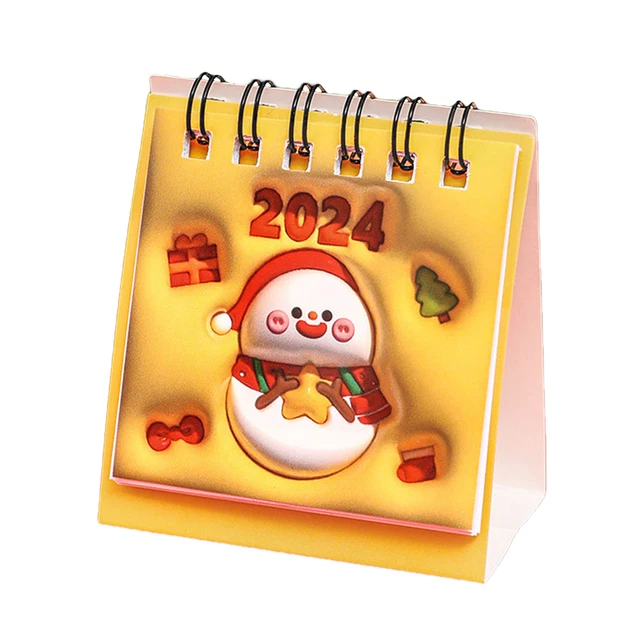 MINI DESK CALENDAR 20232024 Christmas Daily Schedule Twin Wire Binding
