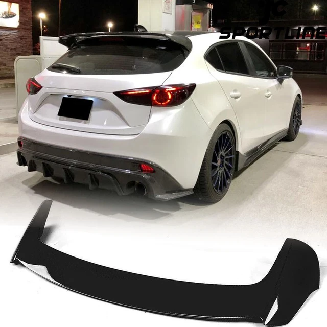 Fits Mazda 3 Axela Sport Hatchback 14-17 Gloss Black Rear Roof Spoiler Lip Wing