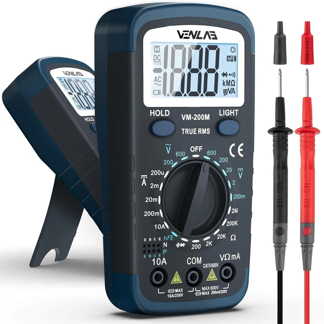 Multimetro Digitale VENLAB VM600A - True RMS 6000 Conteggi - Per Misure Elettriche Professionali