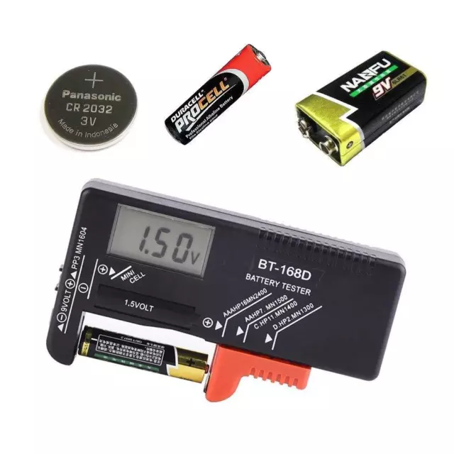 Batterietester digital universal 1,5V 9V AA Mignon Micro AAA Tester Batterie