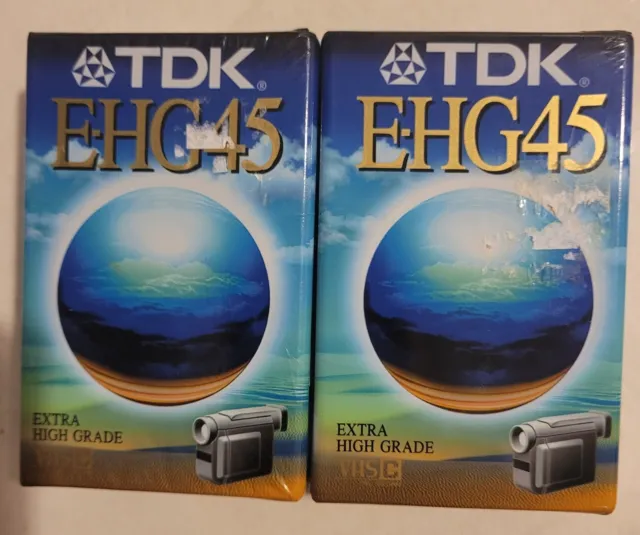 2 X TDK EHG45 VHS Tapes