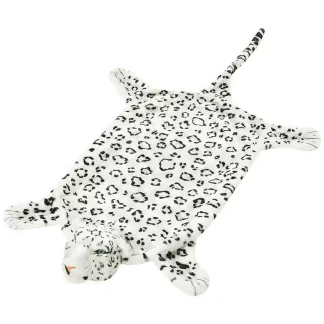 Tappeto di Peluche a Forma di Leopardo 139 cm Bianco