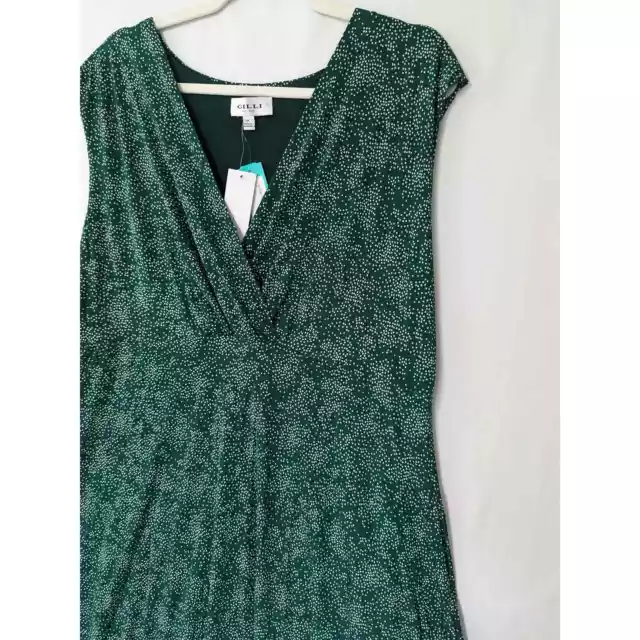 Gilli Emilia Knit Dress Green Polka-dot Plus Size 3X Stretch Stitch Fix New 2