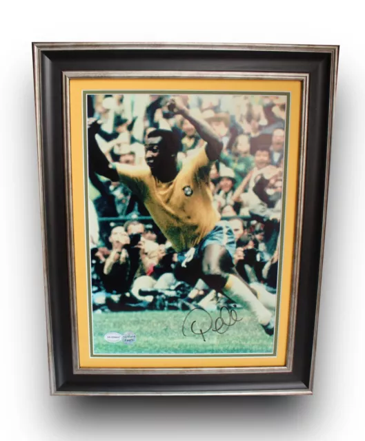 Pele Framed Brazil Hand SIGNED Autograph Photo Mount Memorabilia Display COA