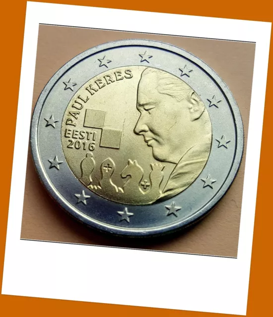 2 Euro Gedenkmünze Estland 2016 - 100. Geburtstag von Paul Keres - Neu