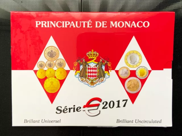 Monaco KMS 2017 NEU in Folie versiegelt (1 Cent - 2 Euro ) BU nur 8.000 Stück