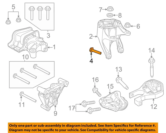 Ram CHRYSLER OEM Engine Motor Transmission-Side Mount Bolt Left 6510995AA