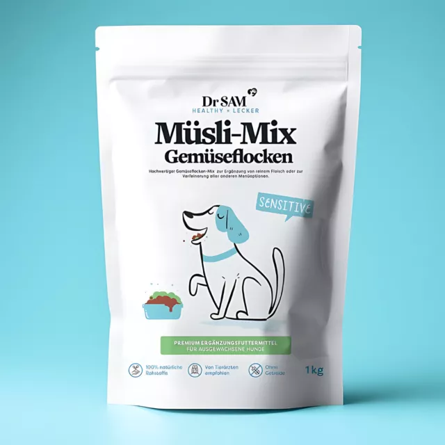 Dr. Sam Müsli-mix Gemüseflocken 1 KG pour Chiens, Neuf