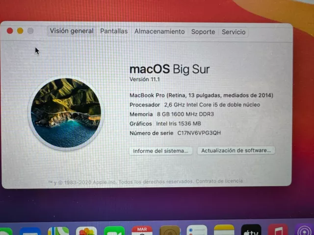 Apple MacBook PRO Retina 13" 2014 A1502 Placa Base Motherboard i5 2.6GHz 8GB RAM